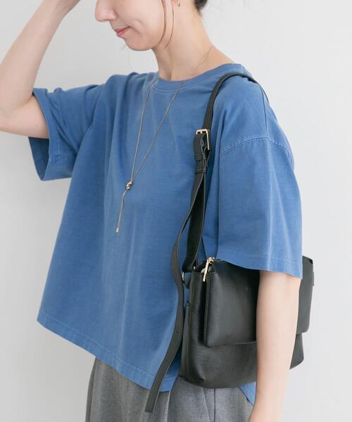 ITEMS URBANRESEARCH(アイテムズ アーバンリサーチ)の「ピグメント半袖Tシャツ(Tシャツ/カットソー・レディース・ブルー/チャコールグレー/ベージュ・FREE)」の3枚目の写真