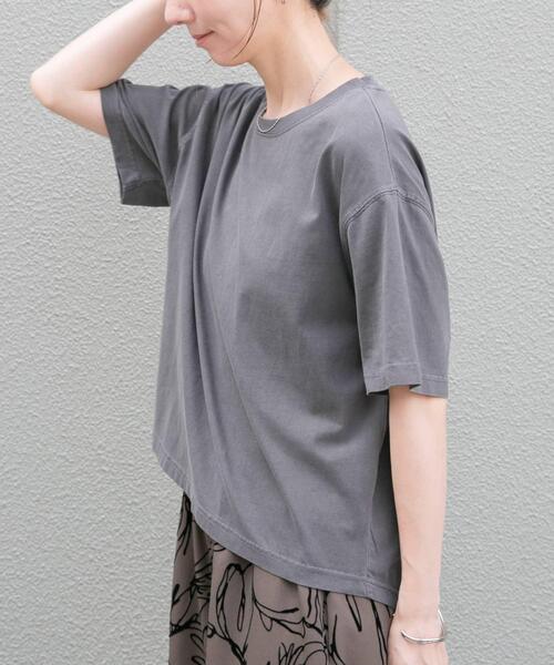ITEMS URBANRESEARCH(アイテムズ アーバンリサーチ)の「ピグメント半袖Tシャツ(Tシャツ/カットソー・レディース・ブルー/チャコールグレー/ベージュ・FREE)」の5枚目の写真