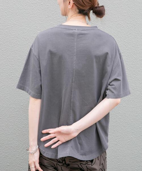 ITEMS URBANRESEARCH(アイテムズ アーバンリサーチ)の「ピグメント半袖Tシャツ(Tシャツ/カットソー・レディース・ブルー/チャコールグレー/ベージュ・FREE)」の6枚目の写真