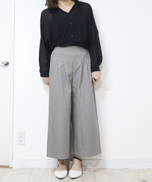 DISKEEN SURE（ディスキーンシュアー）の「ライトオンスで晩夏初秋にぴったり！タックデザイン楽ちんスカーチョ（その他パンツ・レディース・カーキブラウン/グレー/ネイビー・MEDIUM/LARGE）」の12枚目の写真