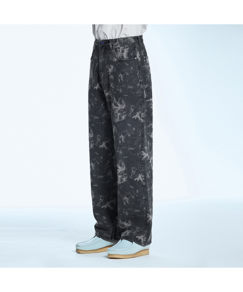 SECONDMONO(セカンドモノローグ)の「スモッグパターンワイドデニムパンツブラックSEPT013BLACK(デニムパンツ・メンズ・その他・28/32/34/26)」の1枚目の写真