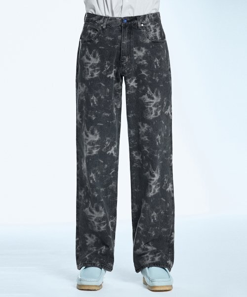 SECONDMONO(セカンドモノローグ)の「スモッグパターンワイドデニムパンツブラックSEPT013BLACK(デニムパンツ・メンズ・その他・28/32/34/26)」の2枚目の写真