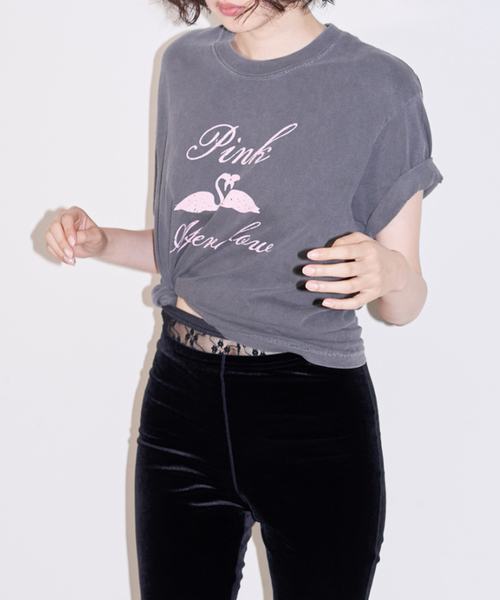 EDIT. FOR LULU(エディットフォールル)の「【SKIN for LULU】 boyfriend tee(Tシャツ/カットソー・レディース・チャコールグレー/グレー・FREE)」の2枚目の写真