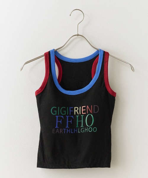 Chick（チック）の「Colorful Print Tank Top / カラフルプリント タンクトップ 夏物 夏服（タンクトップ・レディース・ブラック/ホワイト・FREE）」の2枚目の写真