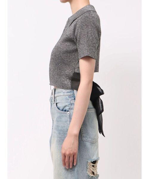 EVRIS(エヴリス)の「ラメZIPバックリボンサマーニットトップス 夏服(ニット/セーター・レディース・ブルー/レッド/ブラック/ホワイト・FREE)」の14枚目の写真