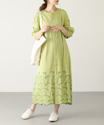 KEI Hayama PLUS 刺繍ワンピース 長袖