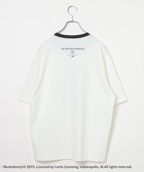 GLOBAL WORK(グローバルワーク)の「【The Saturday Evening Post】マイニチタキノウクルーTシャツ/1055053(Tシャツ/カットソー・メンズ・ホワイト/ブラック/チャコールグレー/オフホワイト・LARGE/SMALL/MEDIUM/X-LARGE)」の6枚目の写真