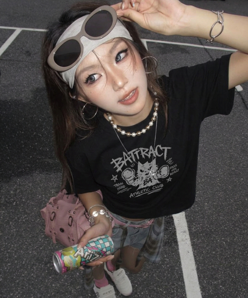 BATTRACT（バトラクト）の「ケットレイン ボクサー オーバーサイズ 半袖Tシャツ [ブラック]（Tシャツ/カットソー・メンズ・ブラック・2/1）」の2枚目の写真