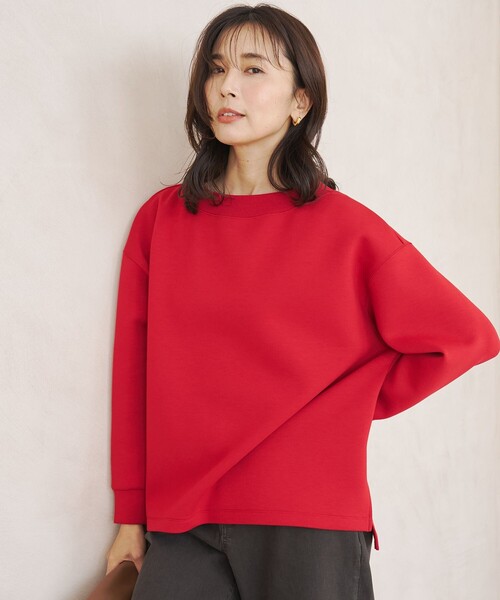 UNFILO(アンフィーロ)の「BEAUTY FORM JERSEY サイドスリット プルオーバー(スウェット・レディース・ブラック系/ライトグレー系1/レッド系/グレー系/ベージュ系・SMALL/MEDIUM)」の7枚目の写真