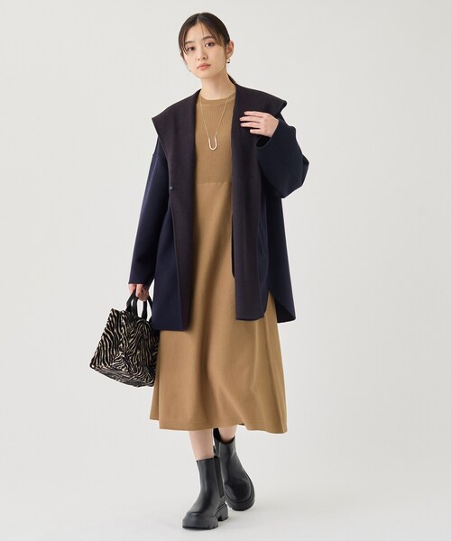 INDIVI（インディヴィ）の「【一着でコーデ完成！】ニットコンビ 美スタイルワンピース（ワンピース・レディース・ブラウン系/ブラック/ネイビー系4・38/05/40）」の18枚目の写真
