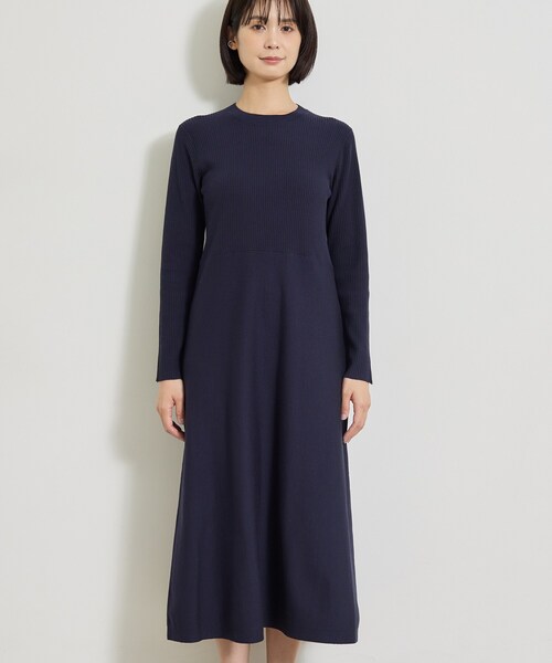 INDIVI（インディヴィ）の「【一着でコーデ完成！】ニットコンビ 美スタイルワンピース（ワンピース・レディース・ブラウン系/ブラック/ネイビー系4・38/05/40）」の12枚目の写真