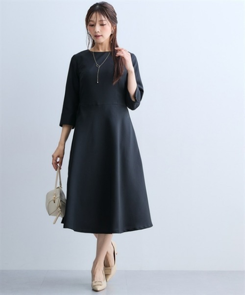 7days Life Styling(セブンデイズライフスタイリング)の「レース襟ウエスト切替フレアワンピース(ワンピース・レディース・ブラック/ネイビー・M/L/LL/3L/S)」の7枚目の写真
