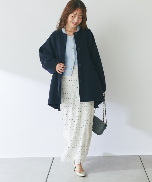 La boutique BonBon(ラブティックボンボン)の「【最強愛されニット】FUR加工ジャケットカーディガン(カーディガン/ボレロ・レディース・ピンク/サックスブルー・FREE)」の7枚目の写真