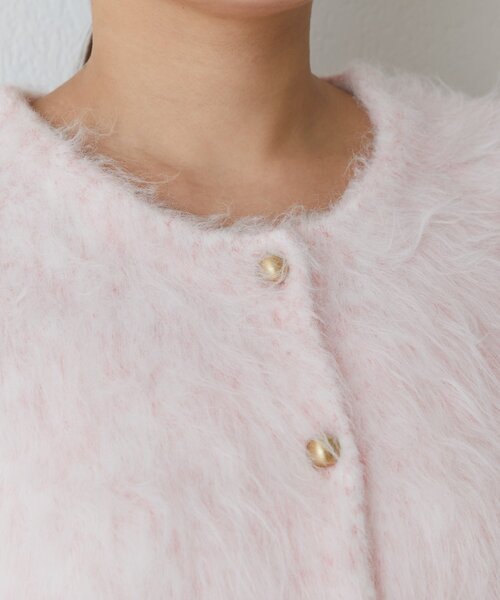 La boutique BonBon(ラブティックボンボン)の「【最強愛されニット】FUR加工ジャケットカーディガン(カーディガン/ボレロ・レディース・ピンク/サックスブルー・FREE)」の21枚目の写真