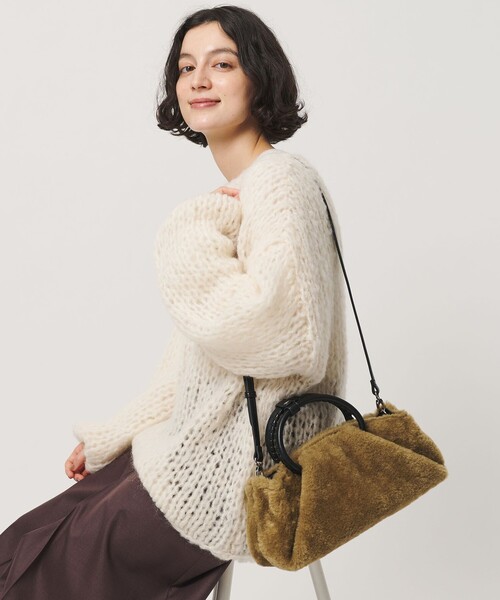 BEAUTY&YOUTH UNITED ARROWS(ビューティーアンドユースユナイテッドアローズ)の「ファーライク 2WAY スクエア トートバッグ(ショルダーバッグ・レディース・ベージュ/その他2/その他1・FREE)」の4枚目の写真