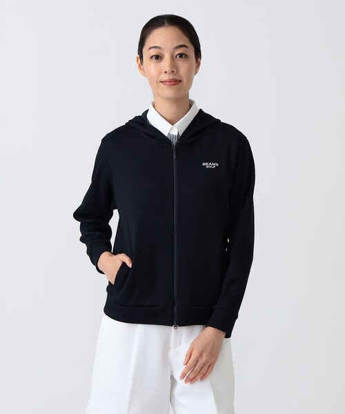 BEAMS GOLF(ビームスゴルフ)の「PURPLE LABEL / ボンディングジャージ フルジップ パーカー(スウェット・レディース・ネイビー/ホワイト系その他5・L/M/S)」の21枚目の写真