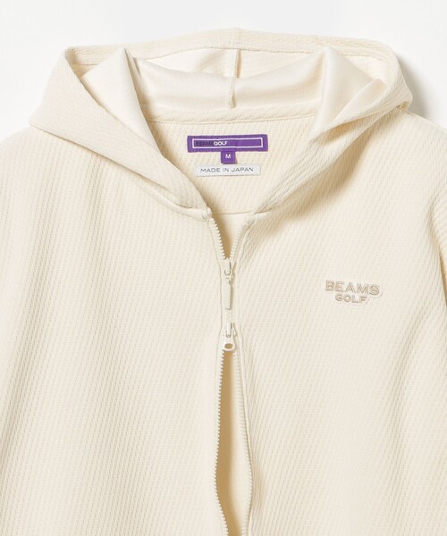BEAMS GOLF(ビームスゴルフ)の「PURPLE LABEL / ボンディングジャージ フルジップ パーカー(スウェット・レディース・ネイビー/ホワイト系その他5・L/M/S)」の4枚目の写真