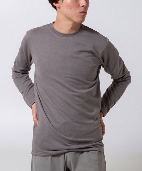 BAYBLO(ベイブロ)の「(SA) 天竺 裏起毛 無地 長袖Tシャツ(Tシャツ/カットソー・メンズ・レディッシュグレー/ダークグリーン/チャコールグレー/ブラック・M/L/LL)」の3枚目の写真