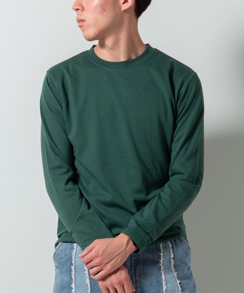 BAYBLO(ベイブロ)の「(SA) 天竺 裏起毛 無地 長袖Tシャツ(Tシャツ/カットソー・メンズ・レディッシュグレー/ダークグリーン/チャコールグレー/ブラック・M/L/LL)」の4枚目の写真