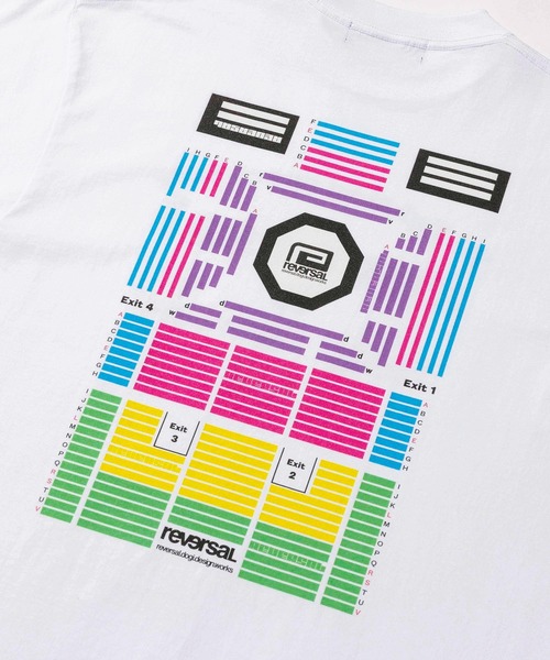 reversal.dogi.design.works(リバーサル・ドーギ・デザイン・ワークス)の「<reversal/リバーサル>rvddw HALL SEATING CHART COTTON TEE(Tシャツ/カットソー・メンズ・ホワイト/ブラック・L/M/XL)」の6枚目の写真