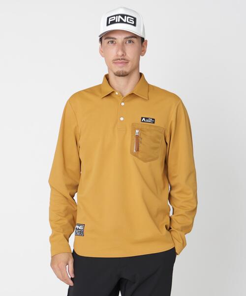 PING（ピン）の「[PING APPAREL] メッシュリバーニット長袖ポロシャツ ＜GOLD＞ (MENS)（ポロシャツ・メンズ・ホワイト/ベージュ/ブラック/カーキ・LL/L/M）」の3枚目の写真