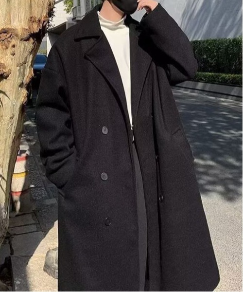 DOUBLE STEAL(ダブルスティール)の「DSオーバーサイズダブルロングコート(その他アウター・メンズ・ブラック/グレー・X-LARGE/MEDIUM/LARGE)」の2枚目の写真