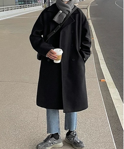 DOUBLE STEAL(ダブルスティール)の「DSオーバーサイズダブルロングコート(その他アウター・メンズ・ブラック/グレー・X-LARGE/MEDIUM/LARGE)」の3枚目の写真