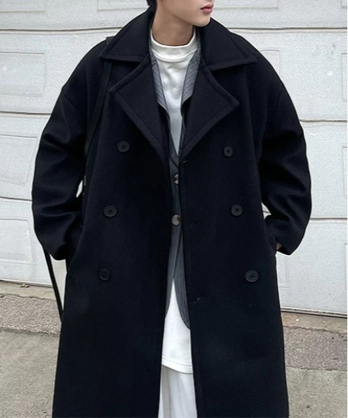 DOUBLE STEAL(ダブルスティール)の「DSオーバーサイズダブルロングコート(その他アウター・メンズ・ブラック/グレー・X-LARGE/MEDIUM/LARGE)」の5枚目の写真