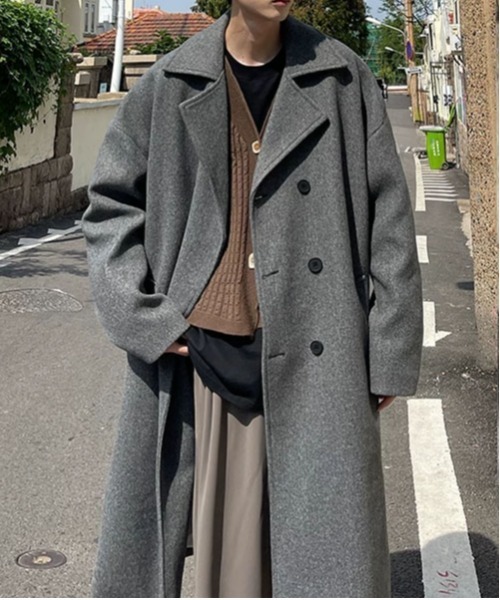 DOUBLE STEAL(ダブルスティール)の「DSオーバーサイズダブルロングコート(その他アウター・メンズ・ブラック/グレー・X-LARGE/MEDIUM/LARGE)」の8枚目の写真