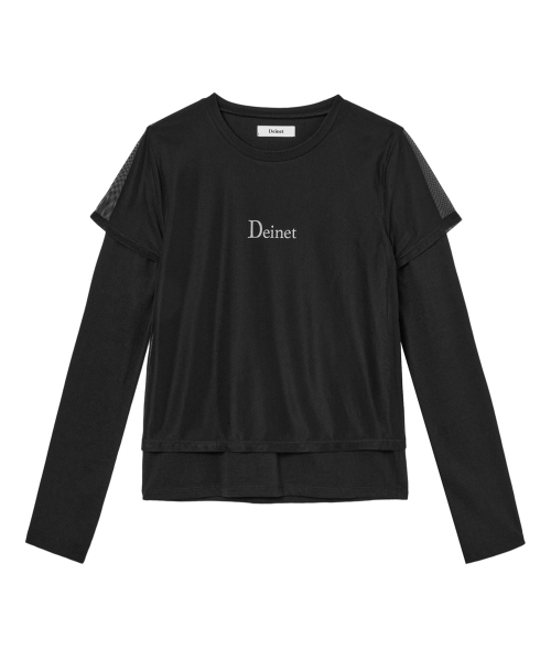 DEINET(ダイニット)の「SEE-THROUGH LAYERED LONG SLEEVE IN BLACK(Tシャツ/カットソー・レディース・その他・FREE)」の2枚目の写真