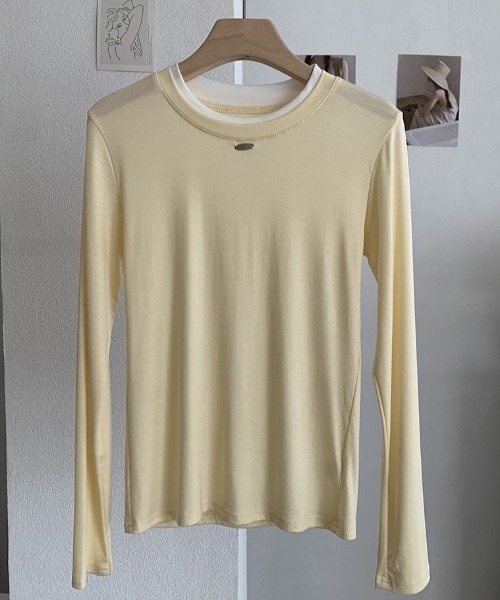 SHEPP(シープ)の「【26年秋冬新作】バイカラー配色リンガー長袖Tシャツ(Tシャツ/カットソー・レディース・ブルー/イエロー/ピンク/レッド/グレー/ブラウン/ブラック/ホワイト・F)」の20枚目の写真