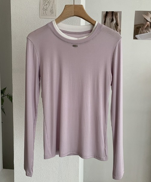 SHEPP(シープ)の「【26年秋冬新作】バイカラー配色リンガー長袖Tシャツ(Tシャツ/カットソー・レディース・ブルー/イエロー/ピンク/レッド/グレー/ブラウン/ブラック/ホワイト・F)」の21枚目の写真