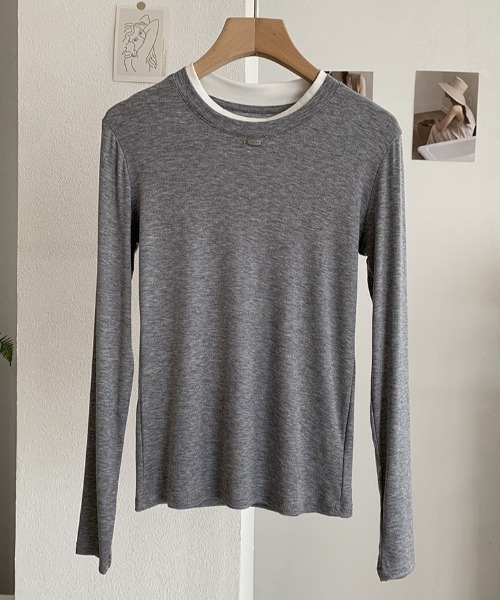 SHEPP(シープ)の「【26年秋冬新作】バイカラー配色リンガー長袖Tシャツ(Tシャツ/カットソー・レディース・ブルー/イエロー/ピンク/レッド/グレー/ブラウン/ブラック/ホワイト・F)」の17枚目の写真