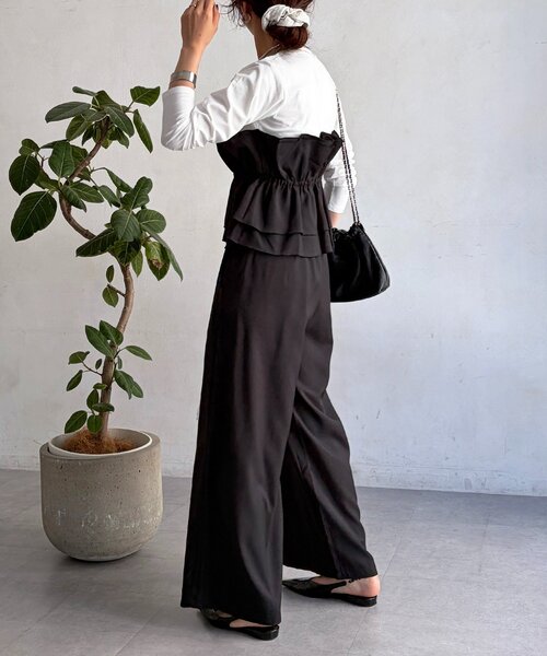 un dix cors(アンディコール)の「フリル長袖セットアップ(ワンピース・レディース・アイボリー/ブラウン/ブラック・FREE)」の5枚目の写真