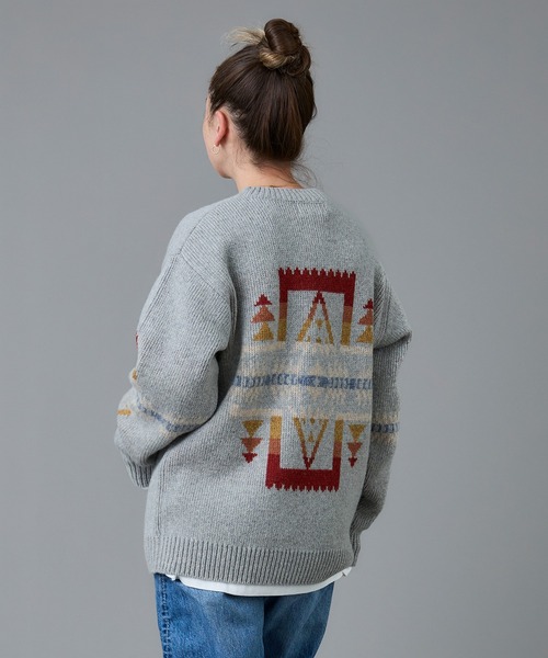 PENDLETON(ペンドルトン)の「PENDLETON/ペンドルトン シェットランドウール クルーネック(ニット/セーター・メンズ・タン/ブラック/ヘザーグレー・SMALL/LARGE/MEDIUM)」の2枚目の写真