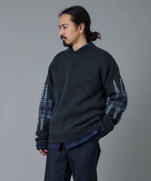 PENDLETON(ペンドルトン)の「PENDLETON/ペンドルトン シェットランドウール クルーネック(ニット/セーター・メンズ・タン/ブラック/ヘザーグレー・SMALL/LARGE/MEDIUM)」の6枚目の写真