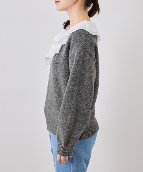 ROPE' PICNIC（ロペピクニック）の「取り外し可能ラッフル フリル ニット プルオーバー（ニット/セーター・レディース・グレー/ホワイト系その他5/ベージュ/ラベンダー/イエロー系その他・FREE）」の11枚目の写真