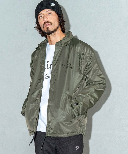 mj12035-cursive embroidery coach jacket with boa lining コーチ