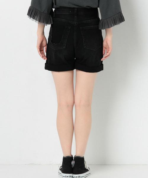 Another Edition（アナザーエディション）の「ダメージブラックデニムショートパンツ/AEBC DAMAGE BLK/DNM SRT◆（デニムパンツ・レディース・ブラック・SMALL/MEDIUM）」の6枚目の写真