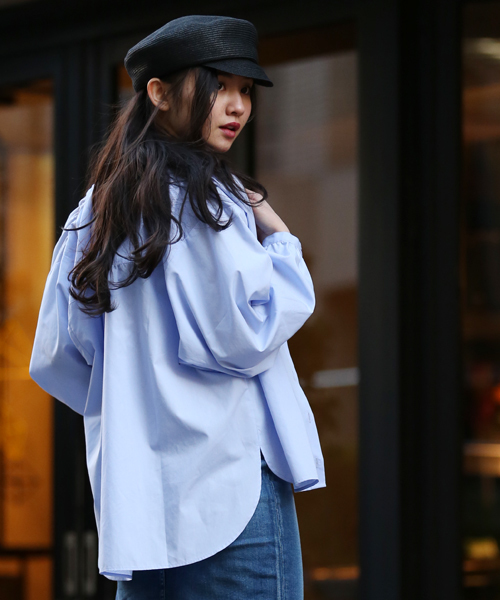 Denime(ドゥニーム)の「ボリュームスリーブシャツ(シャツ/ブラウス・レディース・ブルー/ホワイト・FREE)」の14枚目の写真