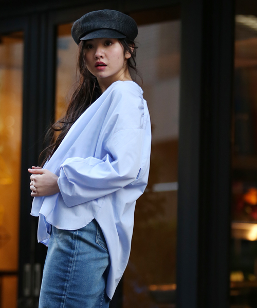 Denime(ドゥニーム)の「ボリュームスリーブシャツ(シャツ/ブラウス・レディース・ブルー/ホワイト・FREE)」の20枚目の写真