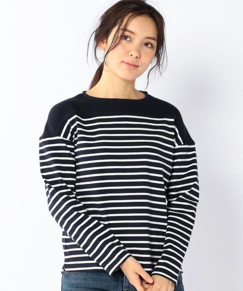 coen(コーエン)の「パネルボーダープルオーバーカットソー(Tシャツ/カットソー・レディース・ネイビー/ホワイト/ピンク/ライトブルー・LARGE/MEDIUM)」の3枚目の写真