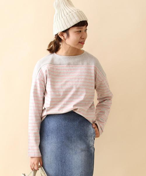 coen(コーエン)の「パネルボーダープルオーバーカットソー(Tシャツ/カットソー・レディース・ネイビー/ホワイト/ピンク/ライトブルー・LARGE/MEDIUM)」の4枚目の写真