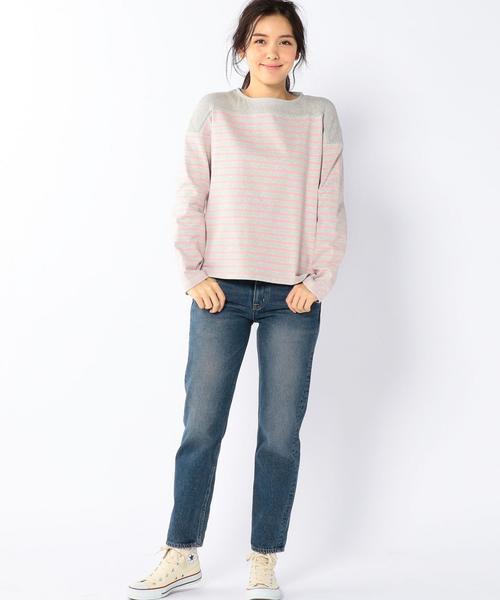 coen(コーエン)の「パネルボーダープルオーバーカットソー(Tシャツ/カットソー・レディース・ネイビー/ホワイト/ピンク/ライトブルー・LARGE/MEDIUM)」の9枚目の写真