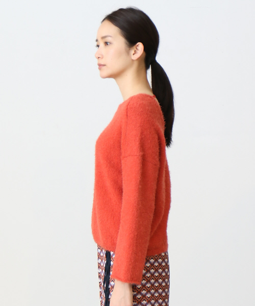 Abahouse Devinette（ドゥヴィネット）の「コットンシャギープルオーバー【BAILA 2017年04月号掲載】（ニット/セーター・レディース・オレンジ系その他/ネイビー・FREE）」の5枚目の写真