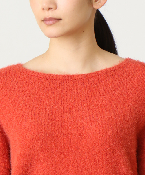 Abahouse Devinette（ドゥヴィネット）の「コットンシャギープルオーバー【BAILA 2017年04月号掲載】（ニット/セーター・レディース・オレンジ系その他/ネイビー・FREE）」の6枚目の写真