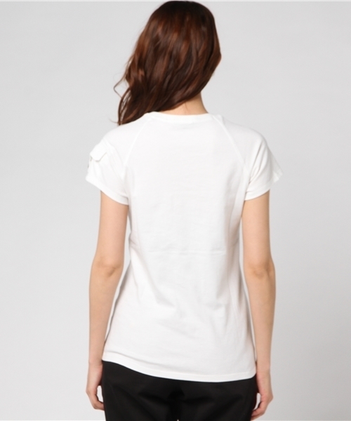 AVIREX（アヴィレックス）の「avirex/ アヴィレックス/ S/S PATCHD POCKET TEE/ パッチド ポケット ティーシャツ（Tシャツ/カットソー・レディース・オフホワイト/ピンク/オリーブ/チャコール・MEDIUM/SMALL/LARGE）」の7枚目の写真