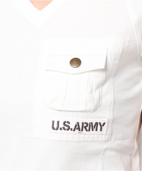 AVIREX（アヴィレックス）の「avirex/ アヴィレックス/ S/S PATCHD POCKET TEE/ パッチド ポケット ティーシャツ（Tシャツ/カットソー・レディース・オフホワイト/ピンク/オリーブ/チャコール・MEDIUM/SMALL/LARGE）」の10枚目の写真