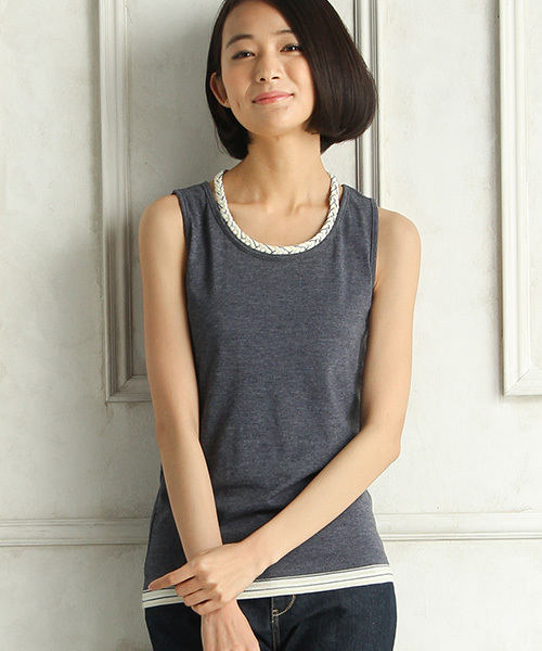 BODE グラニーストーン編みタンクトップ BODE グラニーストーン編み