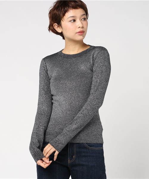 KOBE LETTUCE（コウベレタス）の「ベーシックUネックハイゲージニットトップス/レディース/セーター[C2912]神戸レタス（ニット/セーター・レディース・ブラック系その他/ブラック/グリーン/グレイッシュベージュ/パープル/ブラウン/オフホワイト/マスタード・FREE）」の4枚目の写真